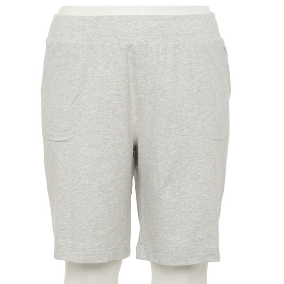 Tek Gear on the go 2X light heather gray French terry bermuda midrise - Picture 1 of 11